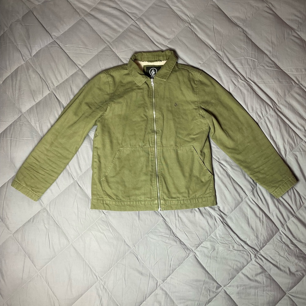 Volcom Olive Green Zip-Up Jacket (small)